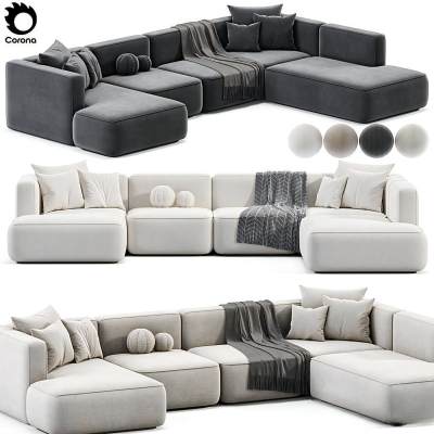 现代布艺多人沙发-145